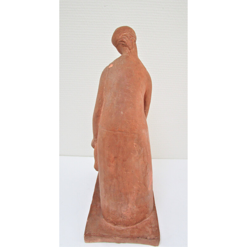 Vintage plaster "woman and child" with terracotta patina, 1960