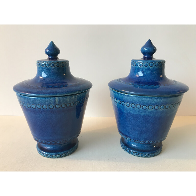 Pair of vintage ceramic pots by Pol Chambost