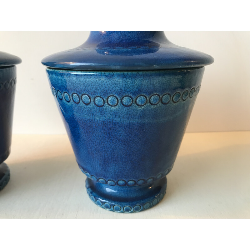 Paire de pots vintage en céramique par Pol Chambost
