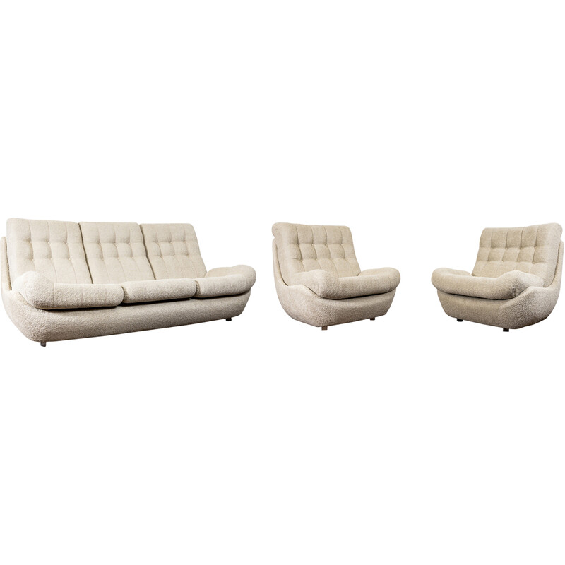 Vintage Atlantis loop living room set, Czechoslovakia 1970