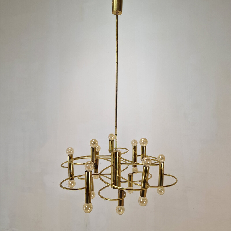 Vintage chandelier by Gaetano Sciolari, Italy 1970