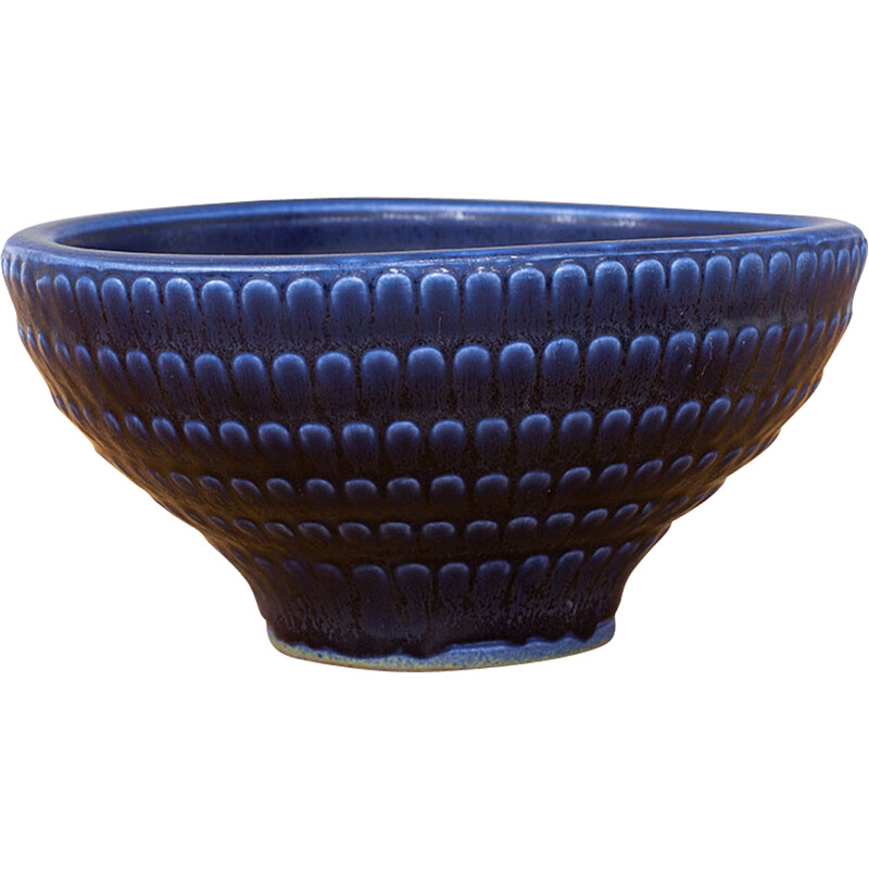 Vintage Kapa glazed stoneware bowl by Björn Alsog and Axel Pettersson, Sweden 1950