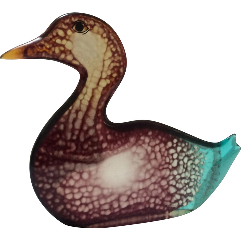 Vintage Palatnick multicolored duck in lucite, Brazil 1970