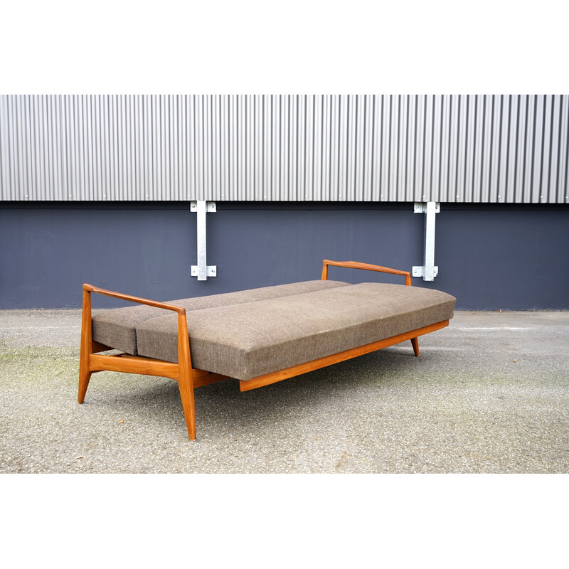 Vintage 2-seater folding teak sofa, Denmark 1960