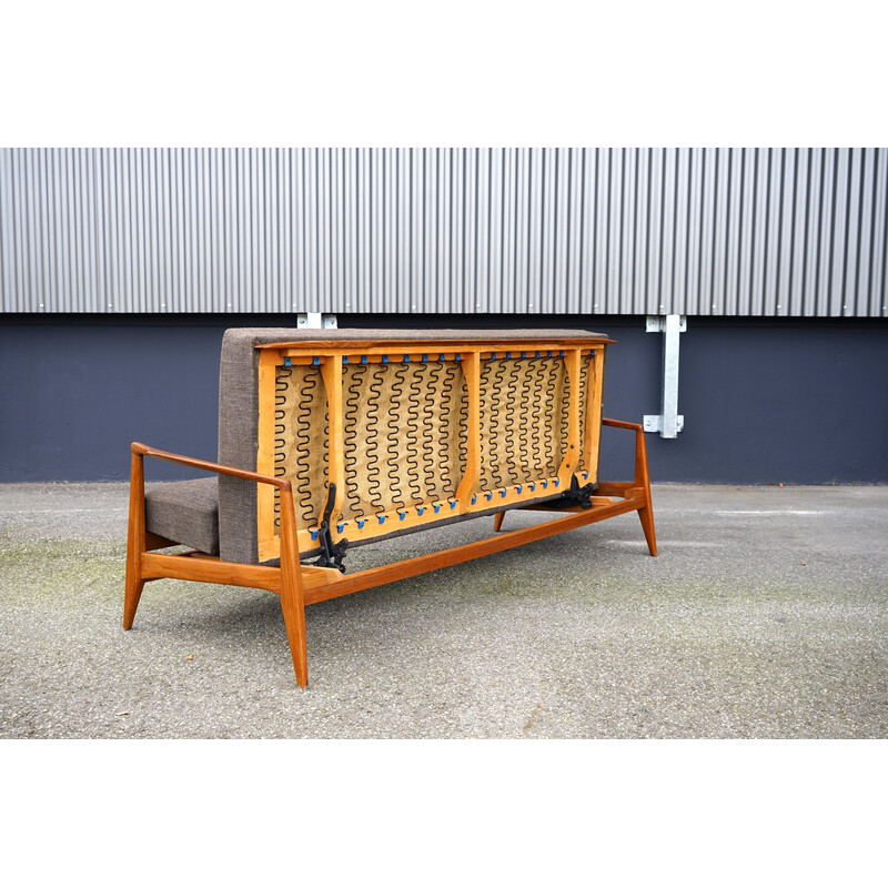 Vintage 2-seater folding teak sofa, Denmark 1960