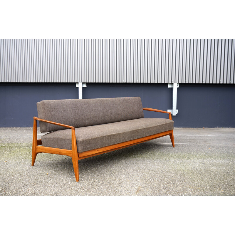 Vintage 2-seater folding teak sofa, Denmark 1960