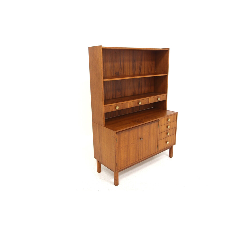 Vintage secretary desk in teak and beech, Sweden 1960