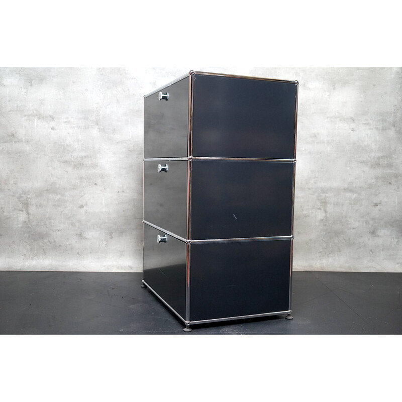 Vintage anthracite wall cabinet by Fritz Haller, Switzerland 1980