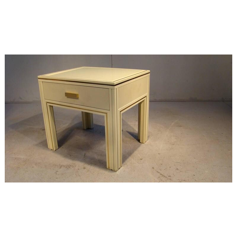 Pair of nightstands in white lacquered metal by Pierre Vandel - 1970s