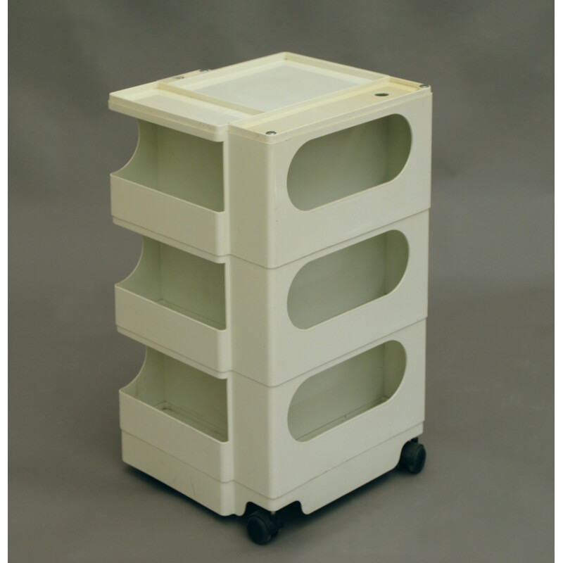 White Boby storage trolley in plastics by Joe Colombo - 1970s