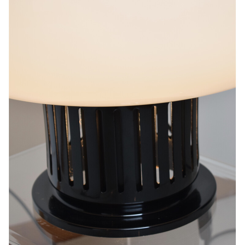 Vintage Paola lamp in black lacquered metal and glass for Lumenform, 1968