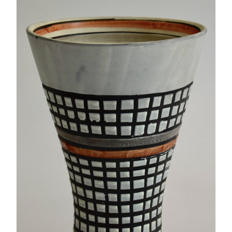 Jarrón corneta de cerámica vintage de Roger Capron, 1950