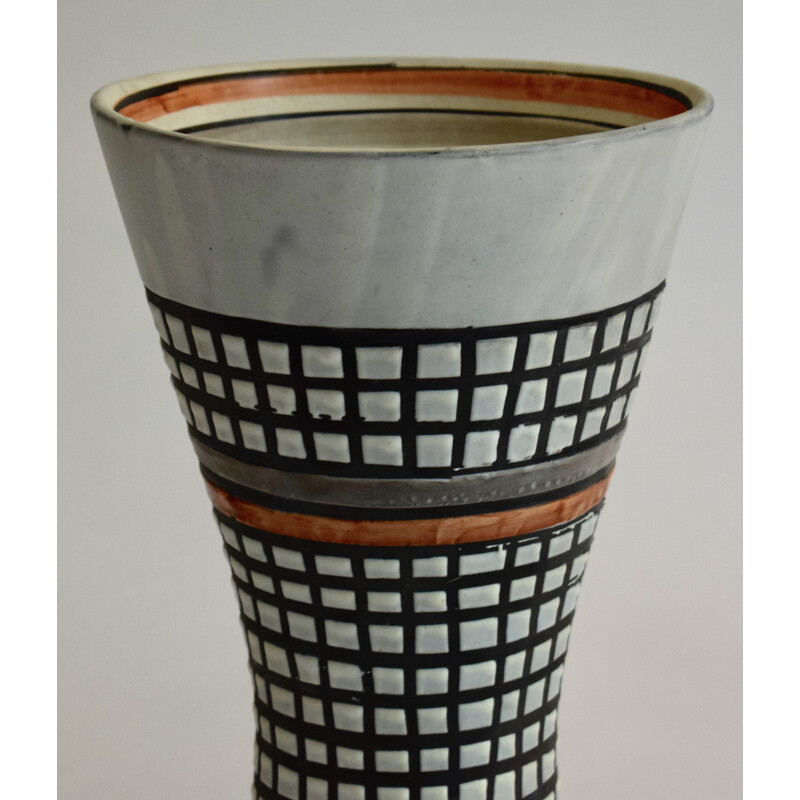 Vintage ceramic cornet vase by Roger Capron, 1950
