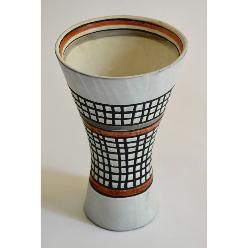 Vintage ceramic cornet vase by Roger Capron, 1950