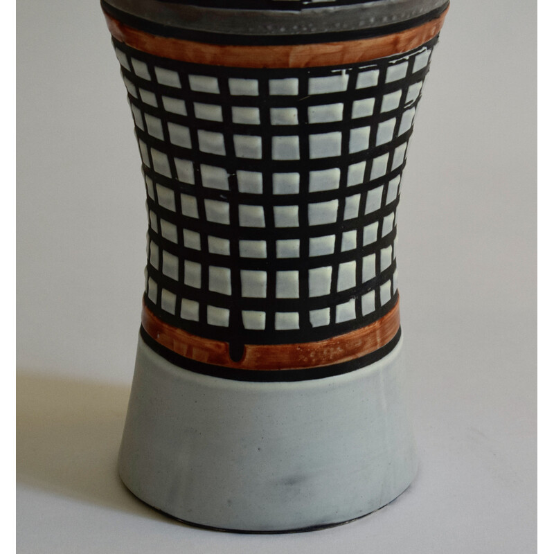 Jarrón corneta de cerámica vintage de Roger Capron, 1950