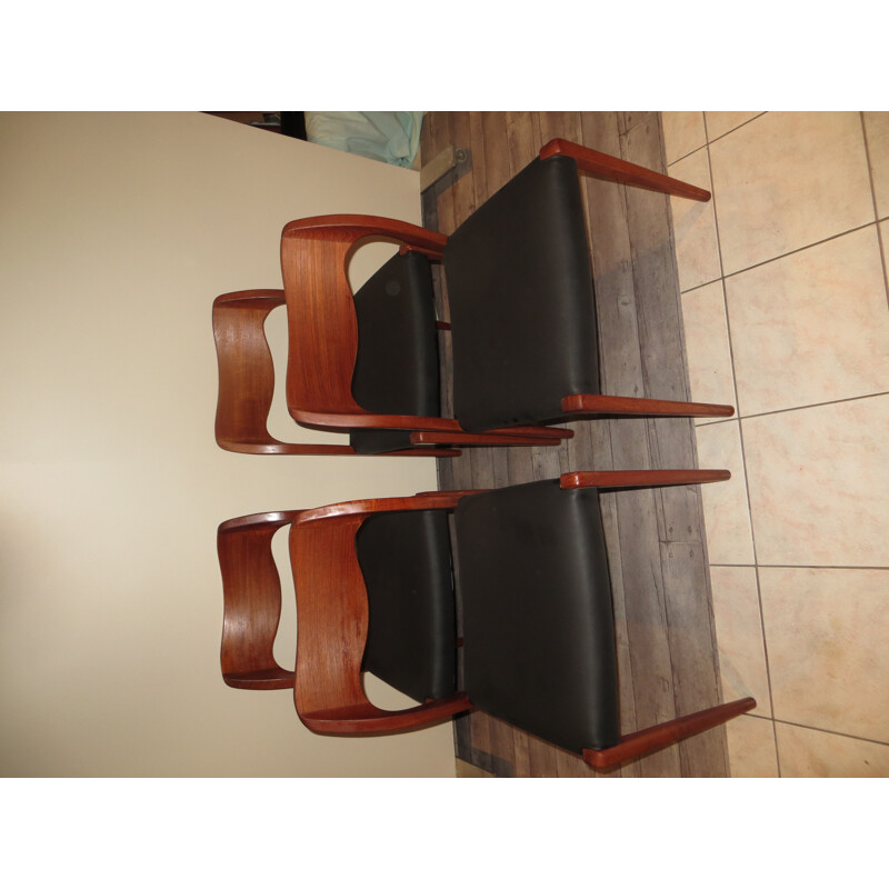 Set of 4 Danish teak chairs model 71 by N.O.Moller - 1960s