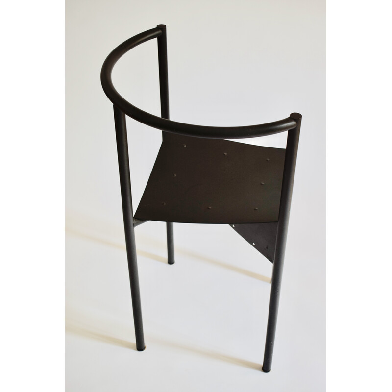Vintage Wendy Wright chair in grey tubular metal by Philippe Starck for Disform, 1986