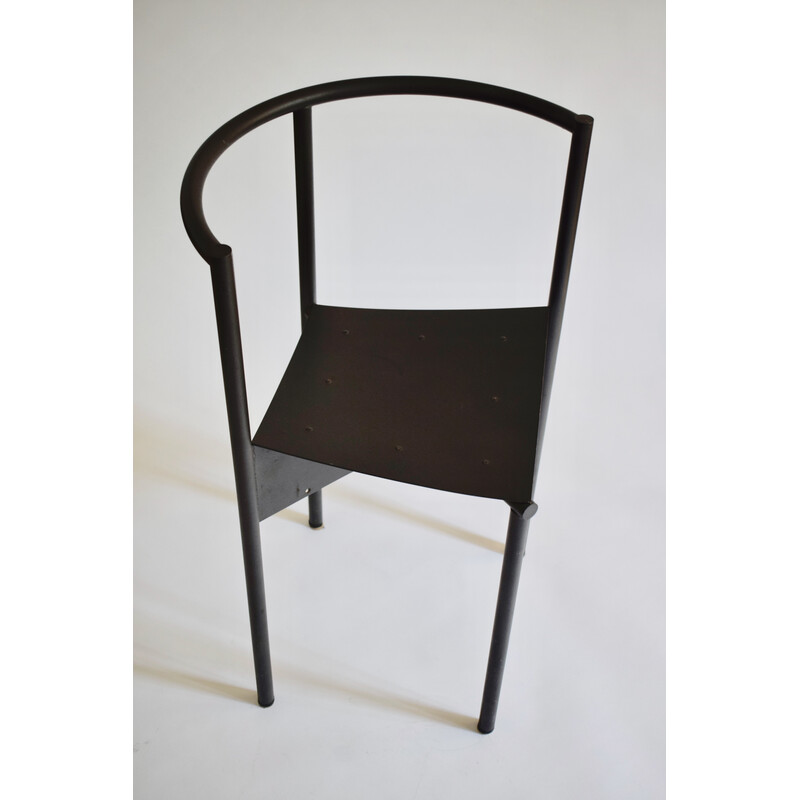 Vintage Wendy Wright chair in grey tubular metal by Philippe Starck for Disform, 1986