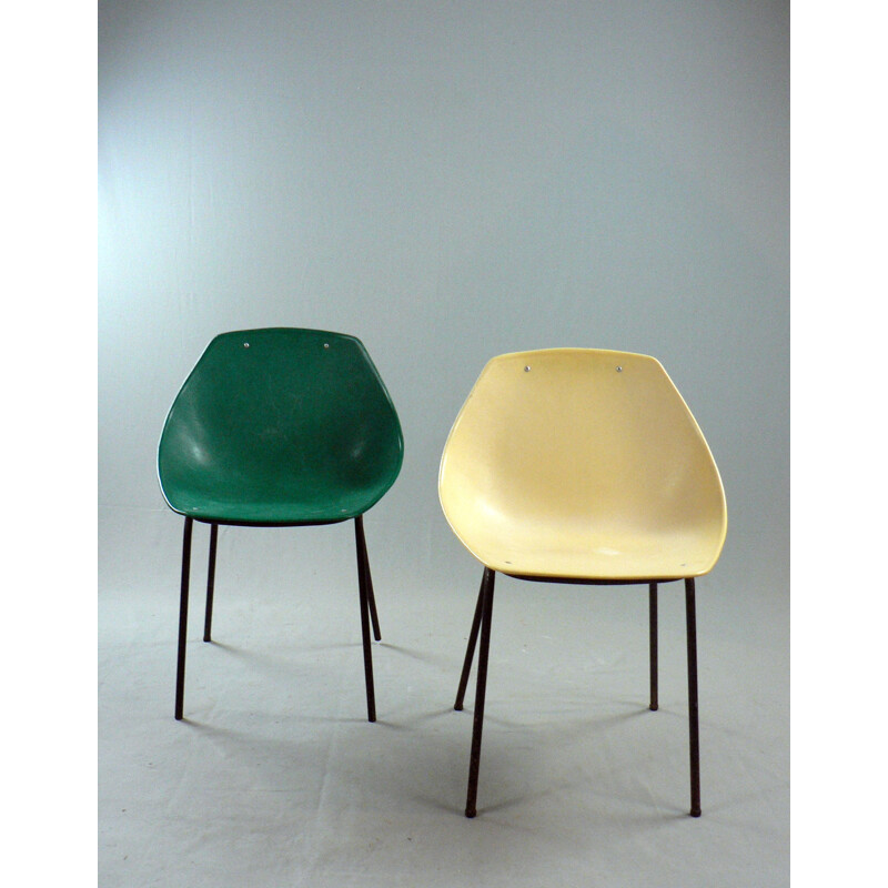 Paire de chaises Coquillage de Pierre Guariche - 1960