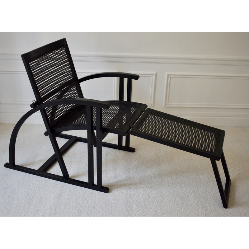 Chaise vintage Arc de Pascal en bois laqué noir pour Pamco Triconfort, 1983