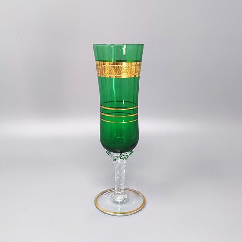Set van 6 vintage glazen van Murano glas, Italië 1960