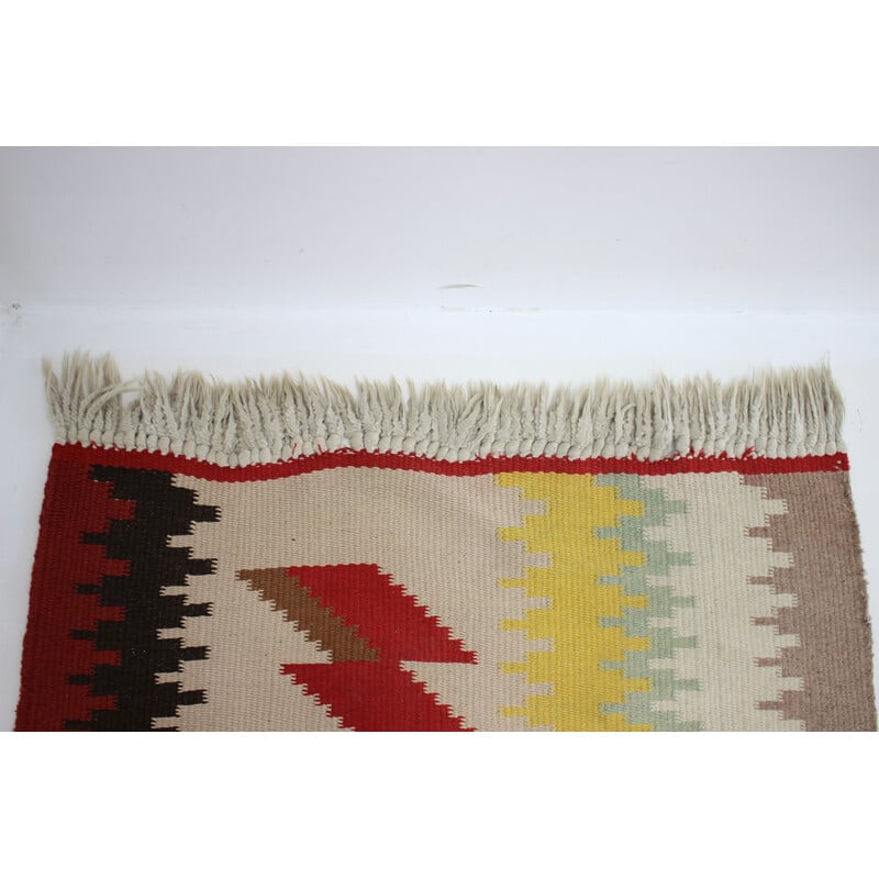 Vintage wool rug, Czechoslovakia 1950
