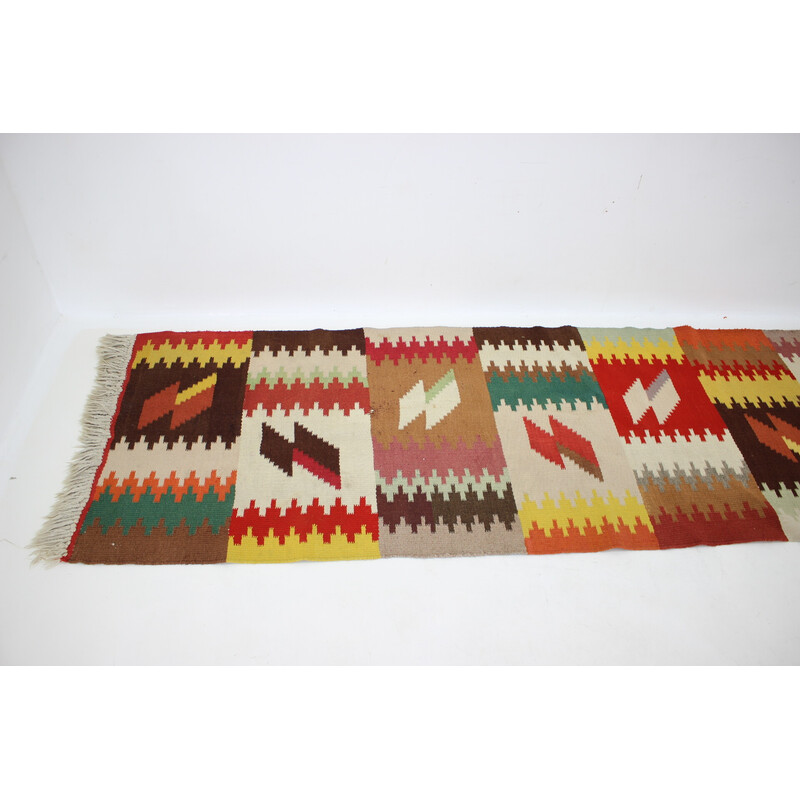 Vintage wool rug, Czechoslovakia 1950