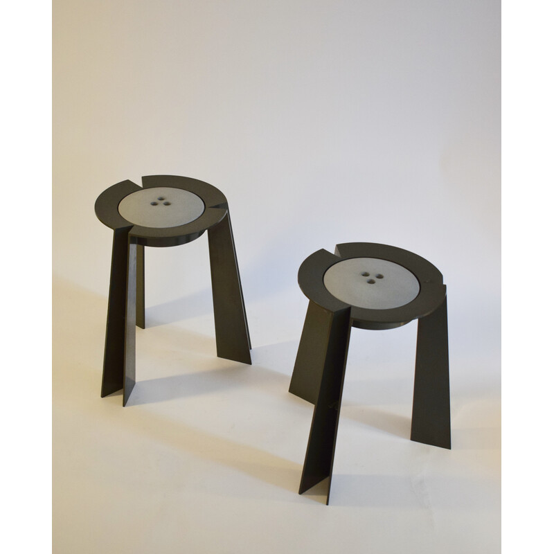 Pair of vintage "Trick" stools by Alessandro Mendini for Vanini, 1988