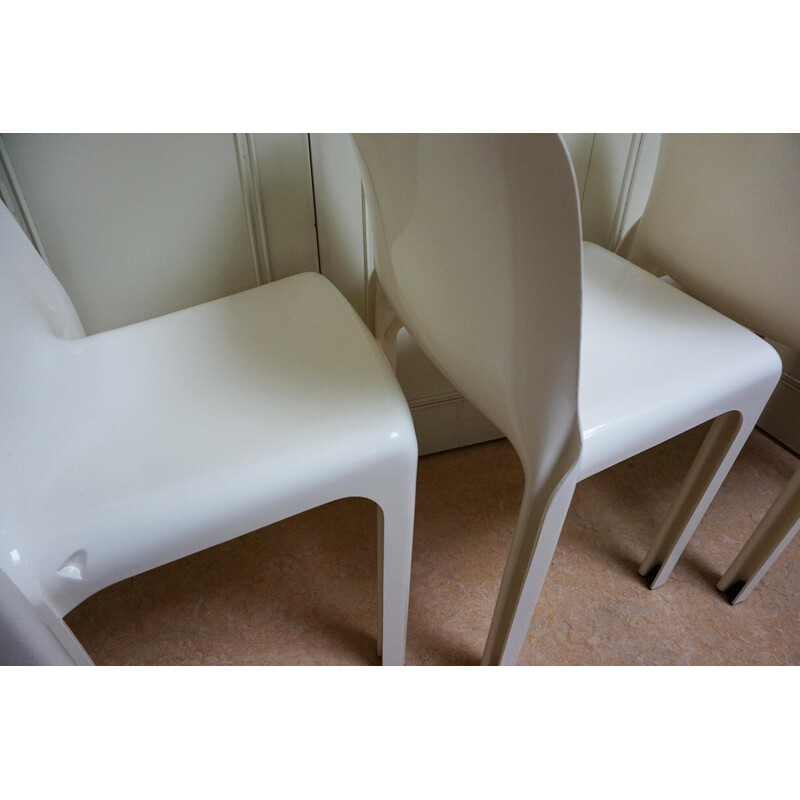 Set of 5 vintage Selene dining chairs by Vico Magistretti for Artemide, Italy 1967