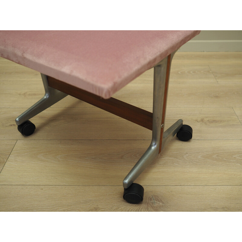 Vintage metal and wood footstool, Denmark 1960