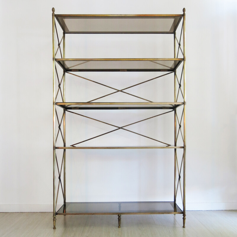 Mid-Century French Brass and glass Shelf - 1960s