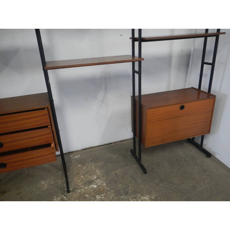 Vintage bookcase in pressed wood and pine for Librairie Sarti, Bologna