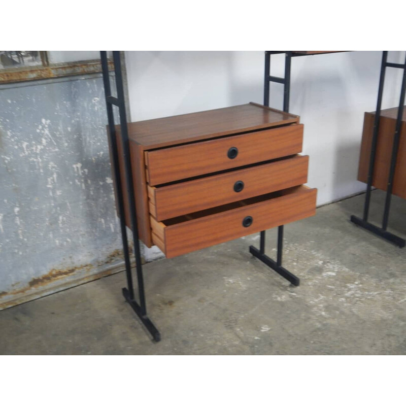 Vintage bookcase in pressed wood and pine for Librairie Sarti, Bologna