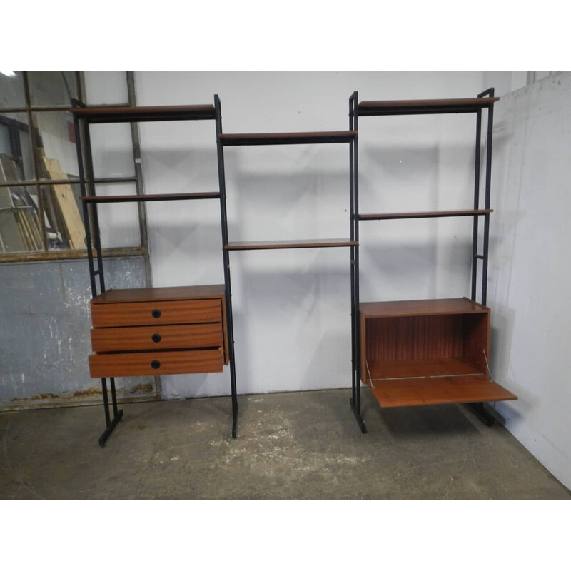 Vintage bookcase in pressed wood and pine for Librairie Sarti, Bologna