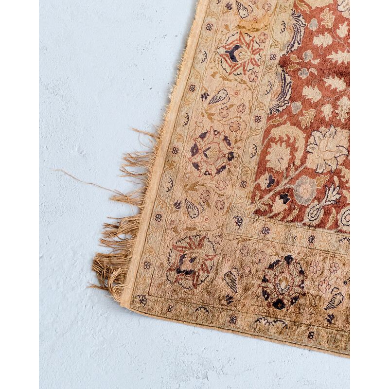Vintage Kaiseri zijden tapijt, Turkije 1920