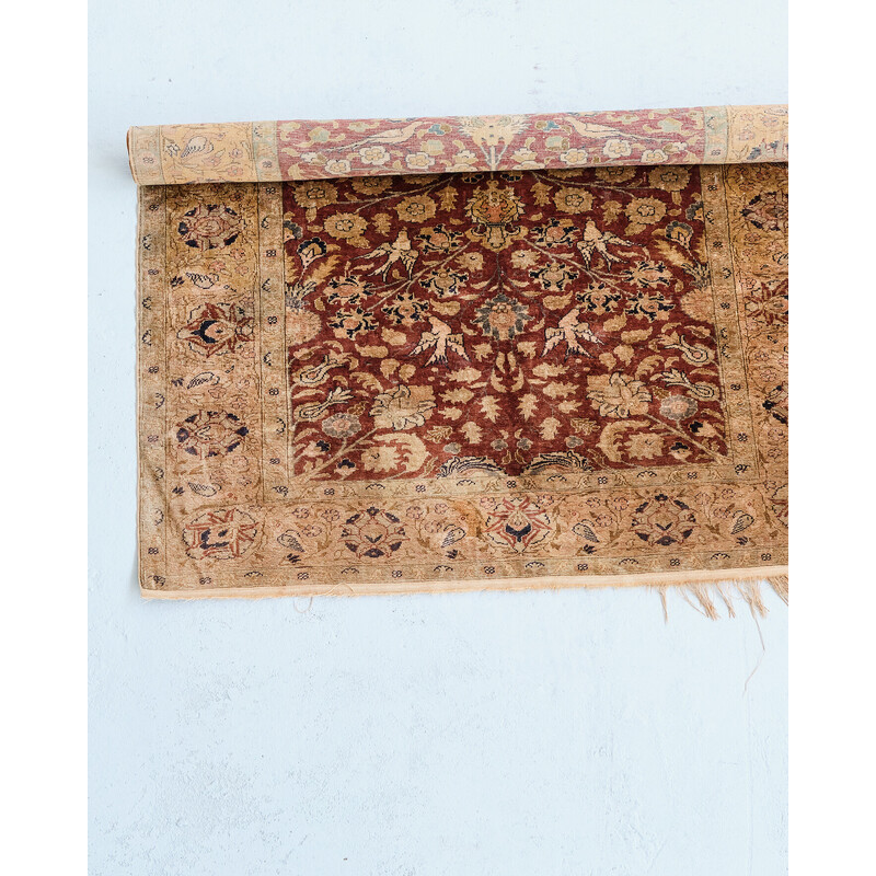 Vintage Kaiseri zijden tapijt, Turkije 1920