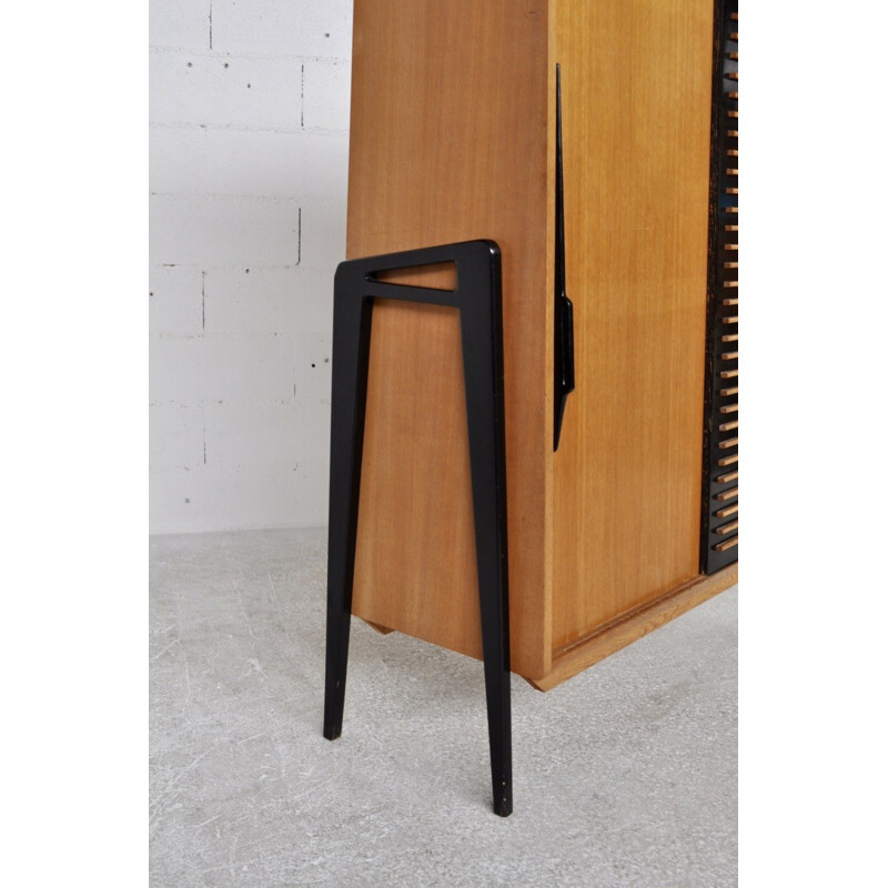 Oak storage cabinet by Gérard Guermonprez for Magnani Edition - 1950s