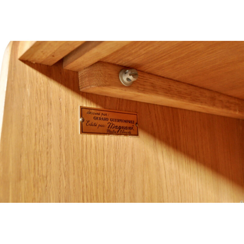 Oak storage cabinet by Gérard Guermonprez for Magnani Edition - 1950s
