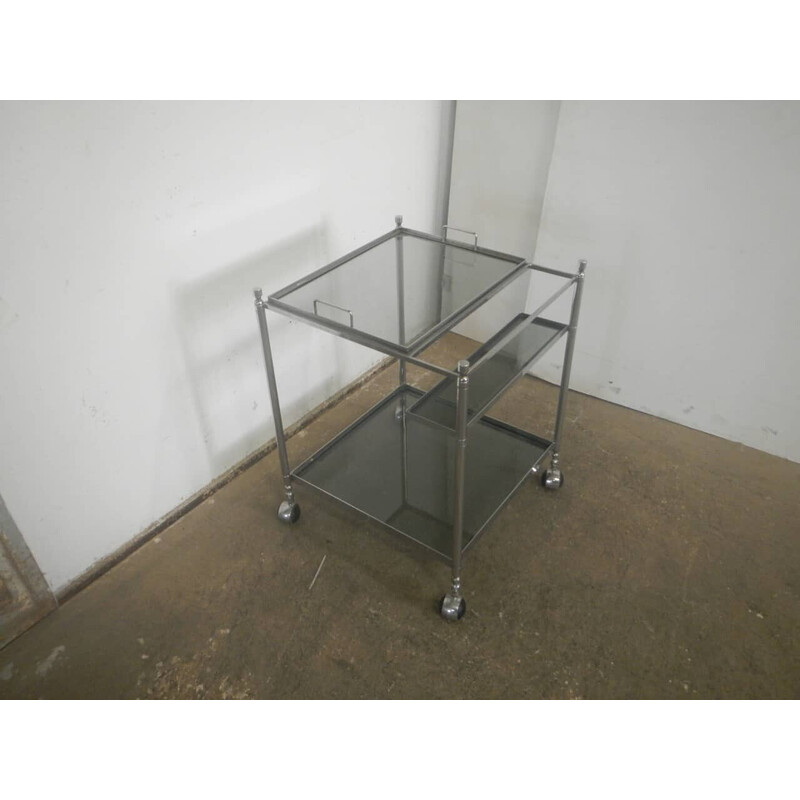 Vintage Carrello trolley in metal and glass, 1960