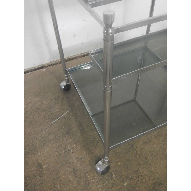 Vintage Carrello trolley in metal and glass, 1960