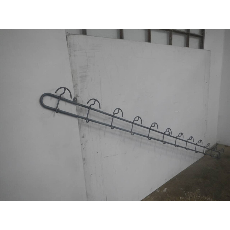 Vintage gray iron coat rack, 1950