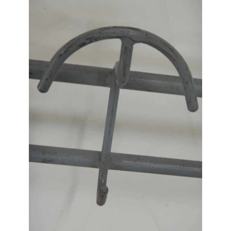 Vintage gray iron coat rack, 1950