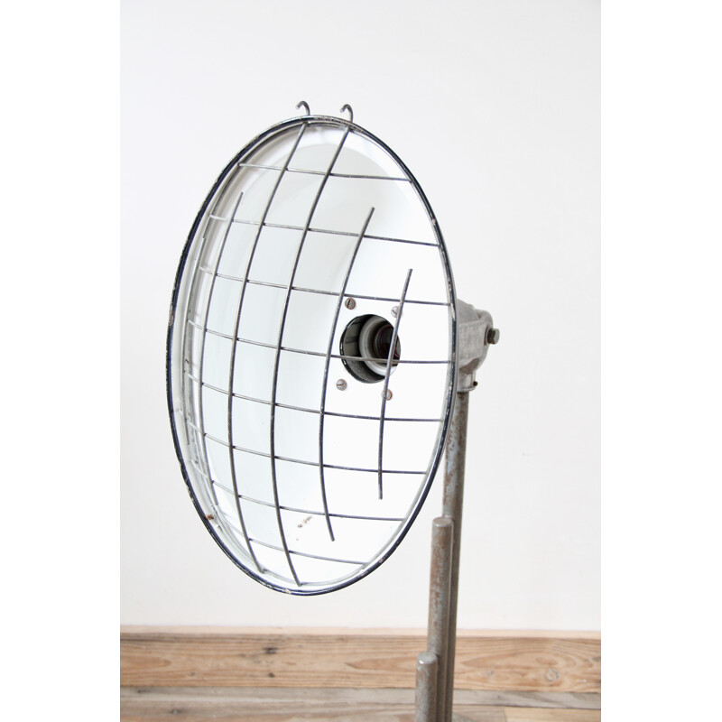 Industrial black wall lamp in metal and aluminium - 1950s