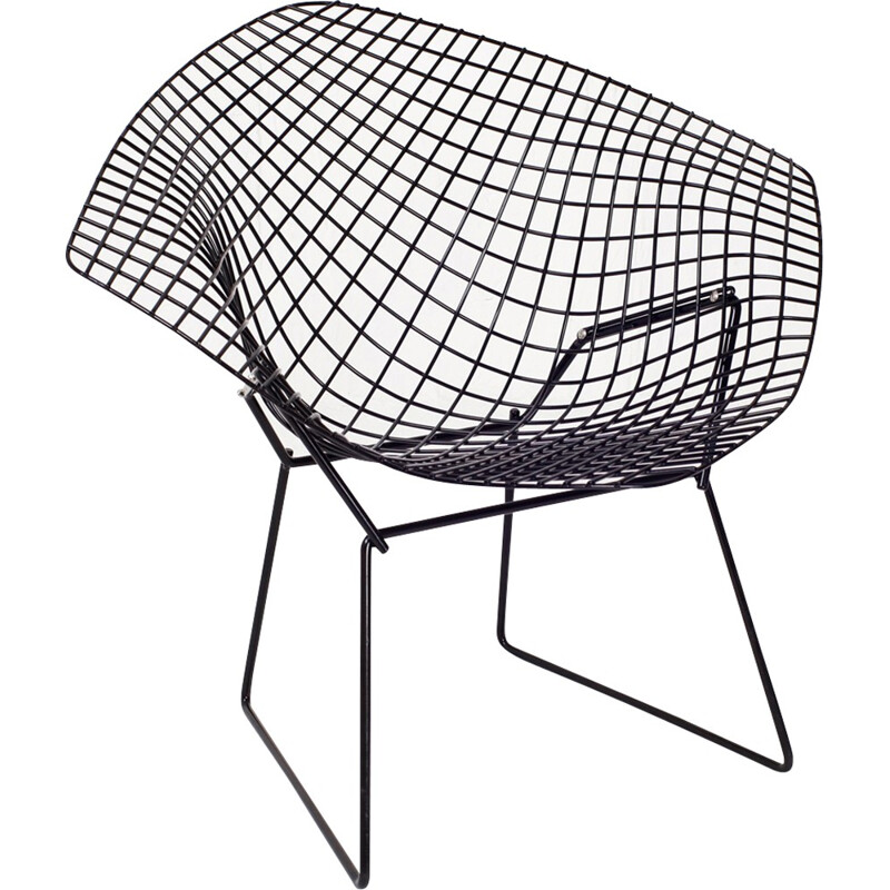 Fauteuil Diamond noir par Harry Bertoia pour Knoll International - 1980