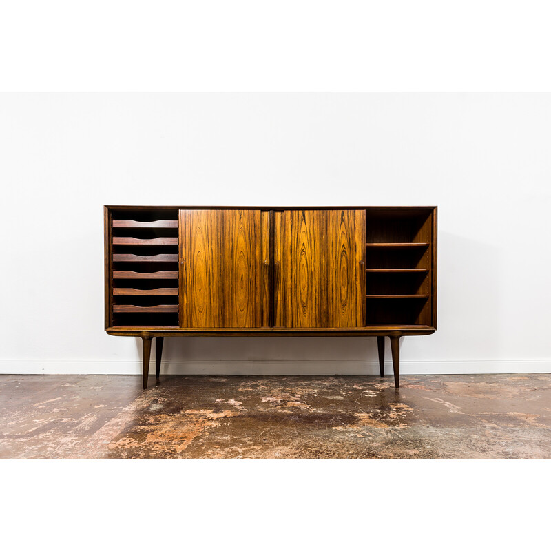 Vintage high sideboard model 19 by Omann Jun, Denmark 1960