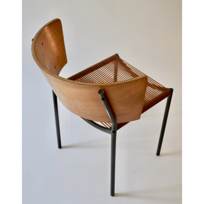 Chaise vintage Lila Hunter en contreplaqué et fils de Pvc de Philippe Starck pour Xo, 1988