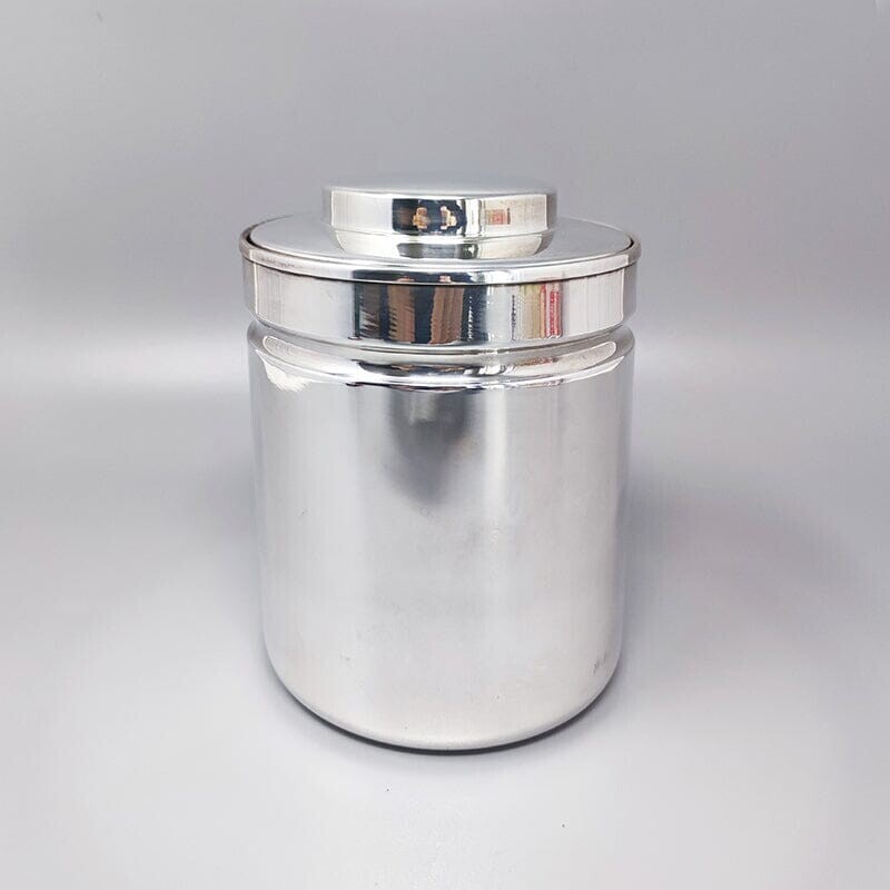 Vintage stainless steel ice bucket by Aldo Tura for Macabo, Italy 1960