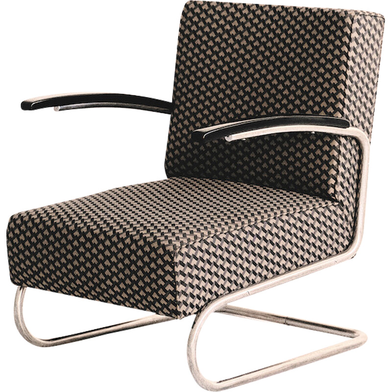 Vintage S411 armchair in chrome steel by Mücke Melder, 1940