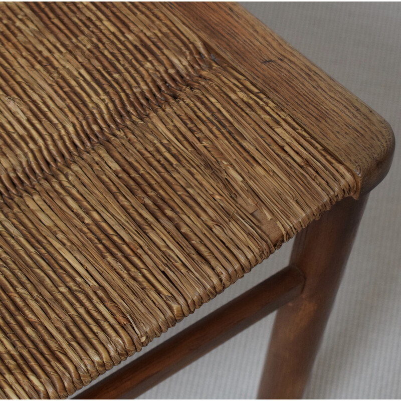 Cadeira de fim de semana vintage em madeira maciça de Pierre Gautier Delaye para Vergnères, França 1950