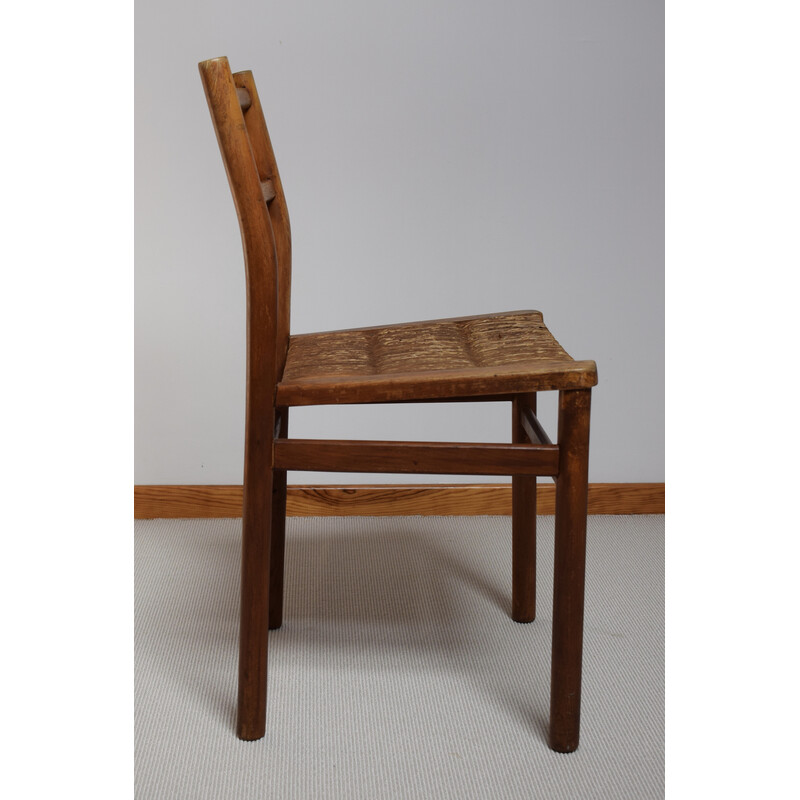Vintage Week-end chair in solid wood by Pierre Gautier Delaye for Vergnères, France 1950